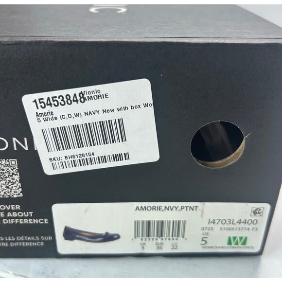 Vionic Amorie Patent Leather Flats Slip On Comfort Shoes Navy Women 5 Wide NWB - Picture 10 of 10
